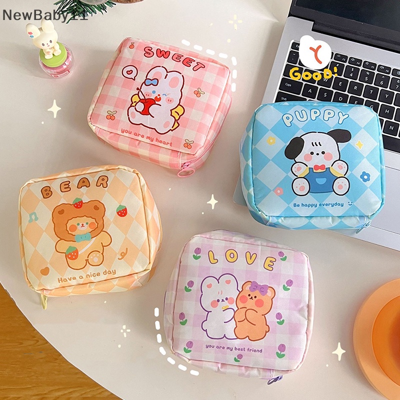 Túi Đựng Khăn Giấy Vệ Sinh / Đồ Trang Điểm Mini Họa Tiết Hoạt Hình Phong Cách Hàn Quốc Cho Bé Gái