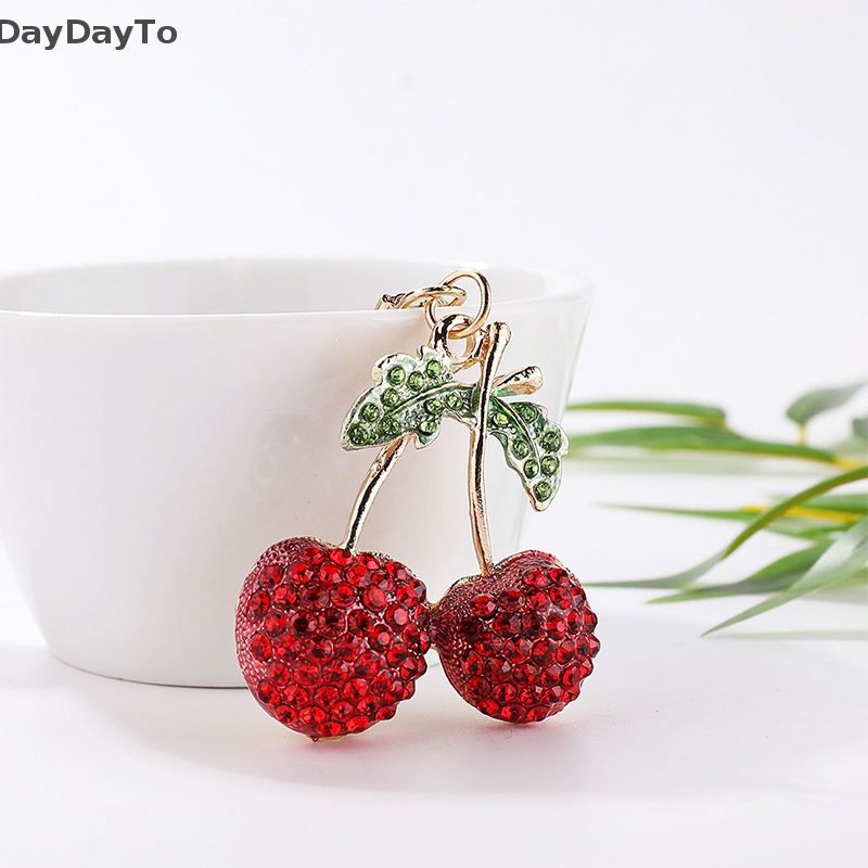 Móc Khóa Hình Trái Cherry Đính Đá Dễ Thương