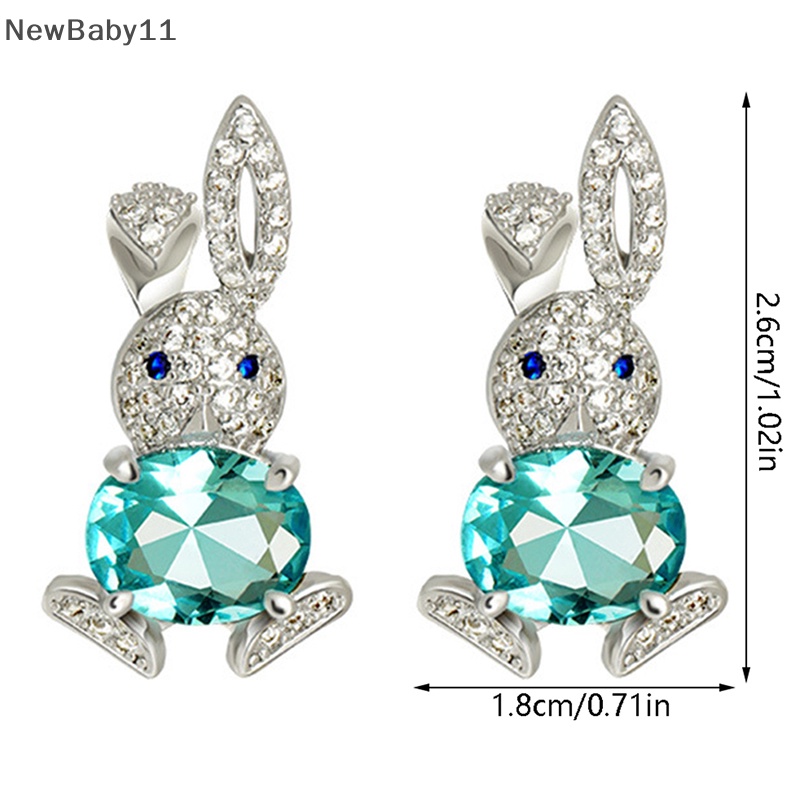 Bông Tai Hình Thỏ Mini Đính Đá Dễ Thương