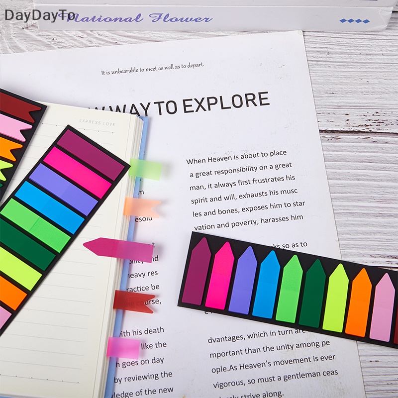 Giấy Dán Ghi Chú 10 Màu Dạ Quang Trong Suốt