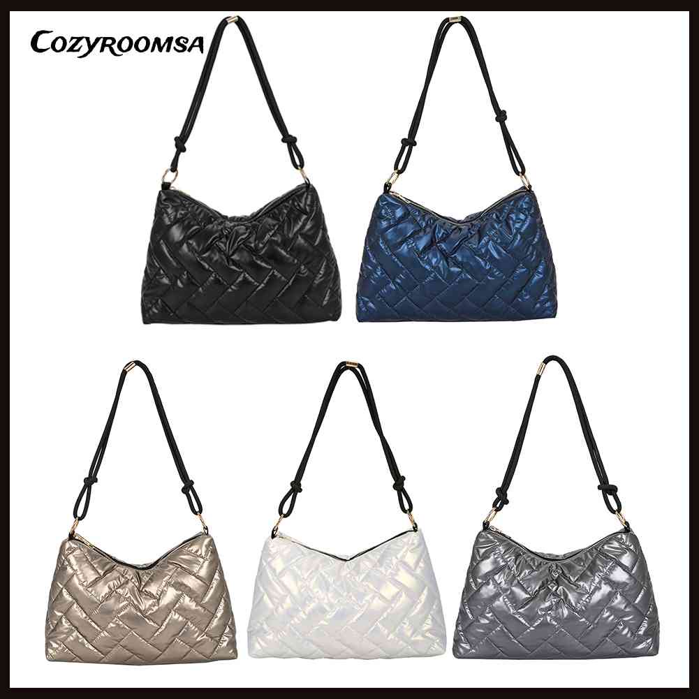 Túi Đeo Vai Bằng Nylon Màu Sắc Thời Trang Có Khóa Kéo Cho Nữ