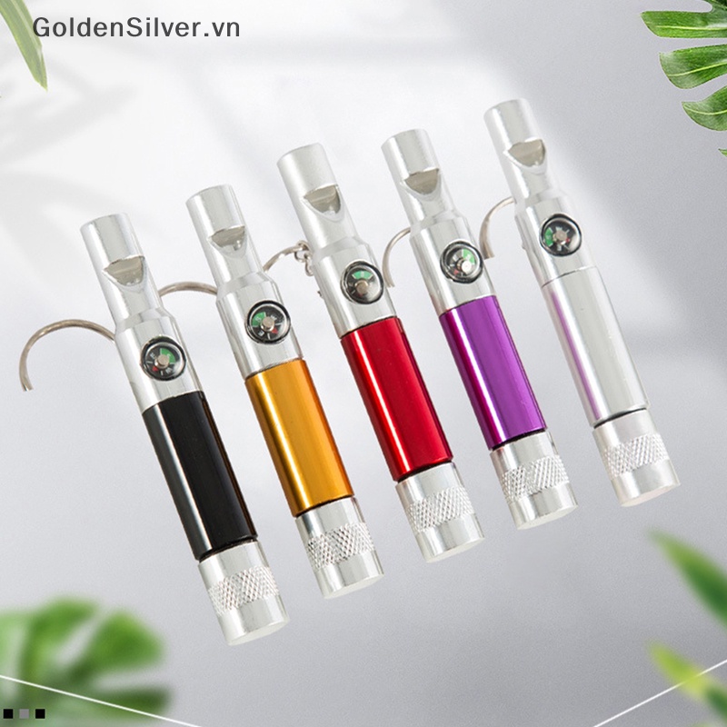 Còi Thổi Huấn Luyện Sinh Tồn Màu Vàng Đồng Tích Hợp La Bàn