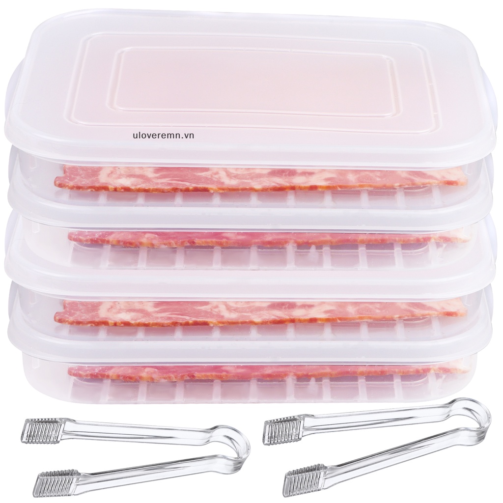 Uloveremn Set 4 Túi Đựng Thịt Để Tủ Lạnh Có Nắp Đậy Kín Khí Cắt Lạnh Cho Tủ Lạnh