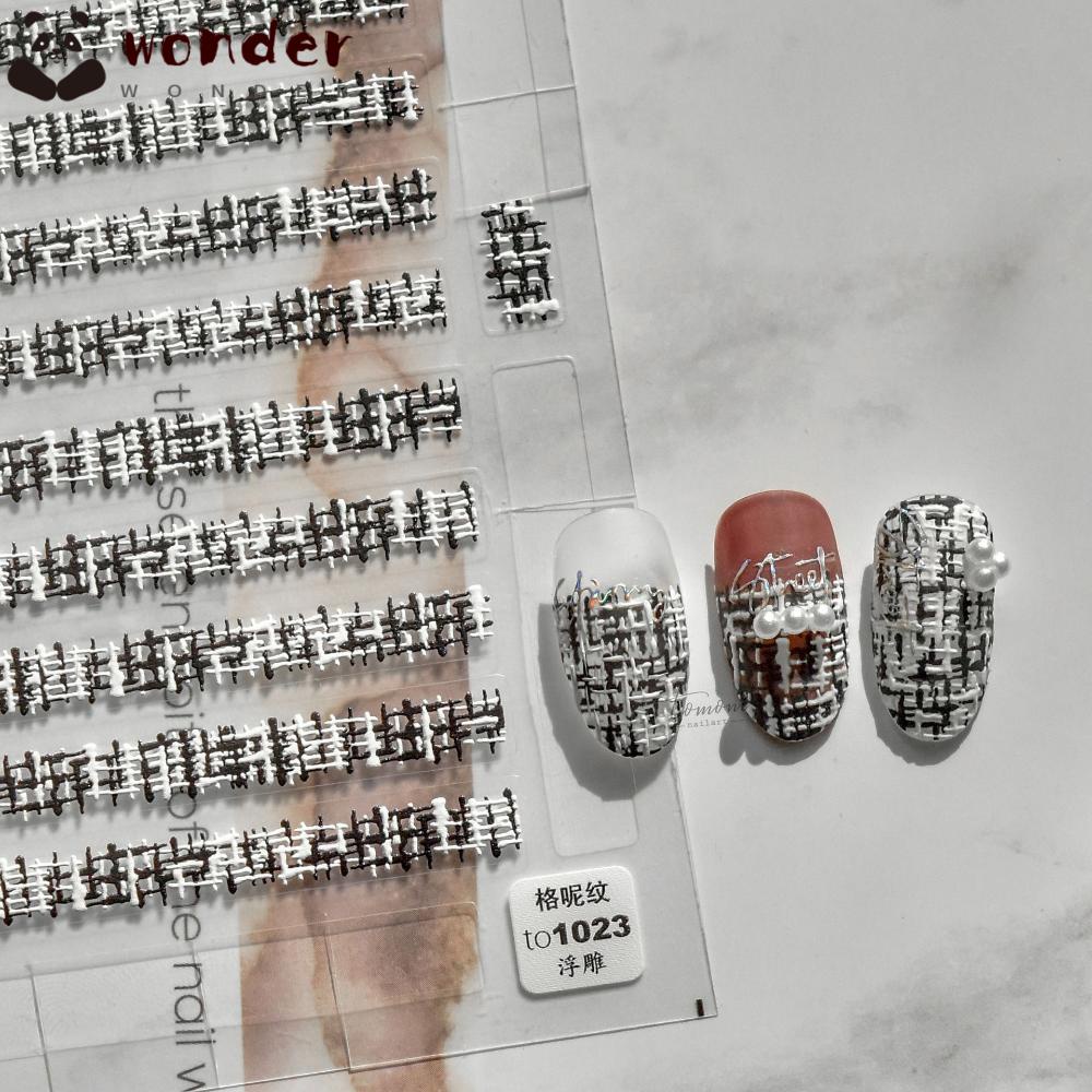 Miếng Dán Trang Trí Móng Tay 3D DIY Bằng Vải Len Xinh Xắn