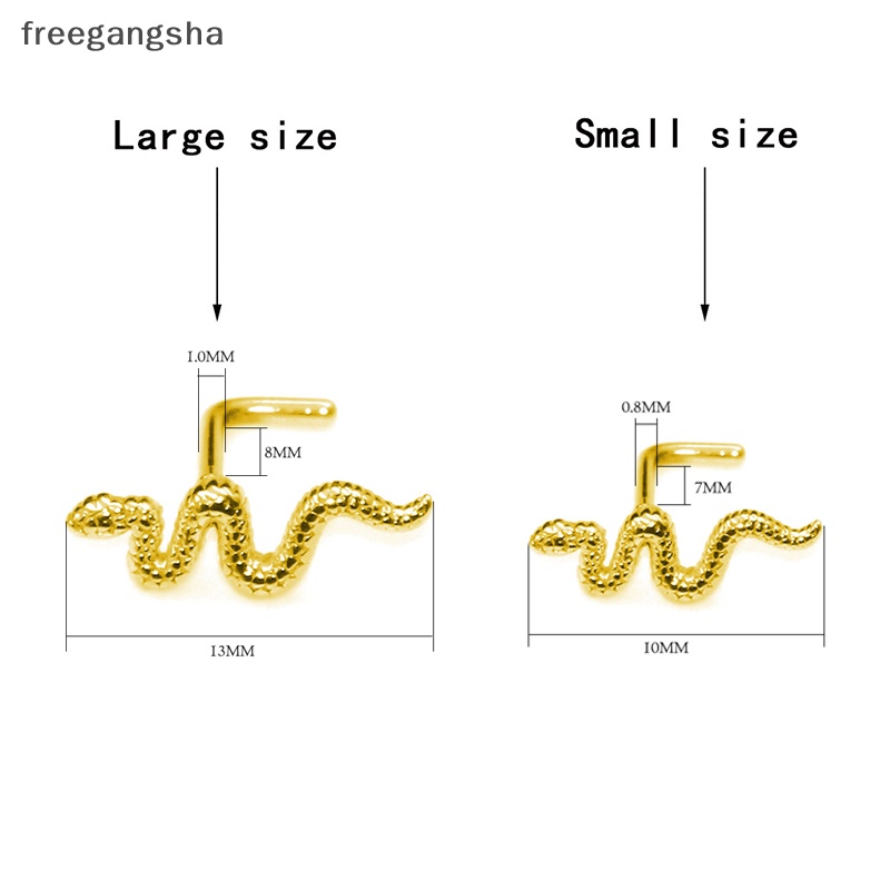 [FREG] Khuyên Mũi Hình Chữ L Bằng Thép Phẫu Thuật Hình Rắn