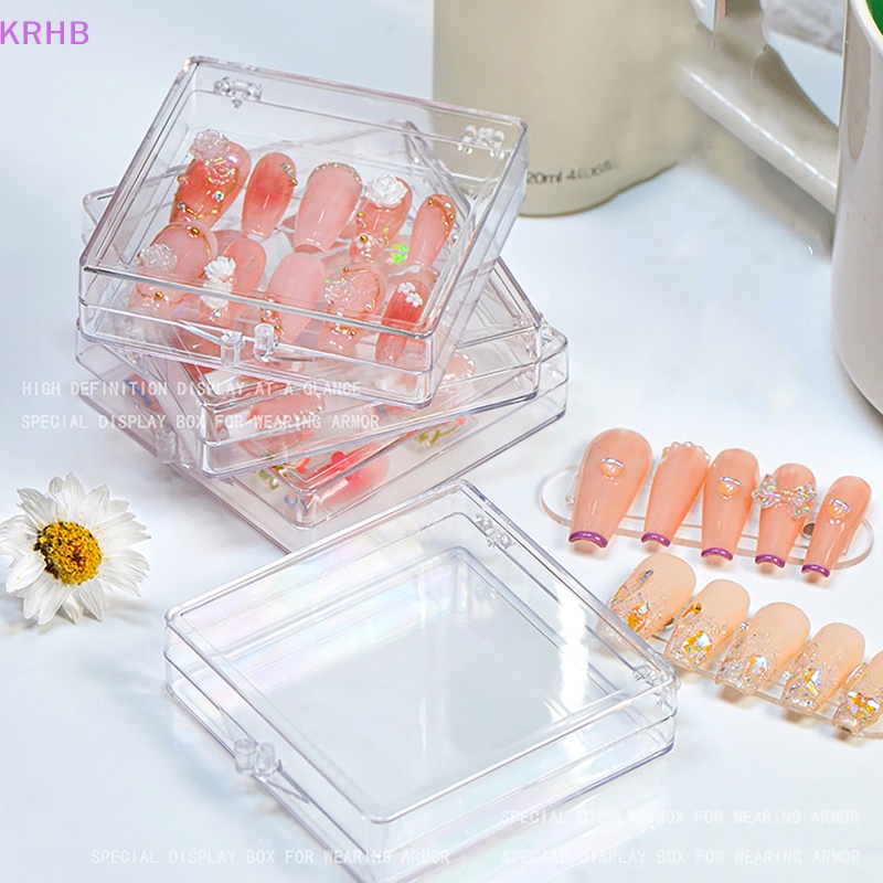 1 Hộp Nhựa Trong Suốt Đựng Móng Giả Mới