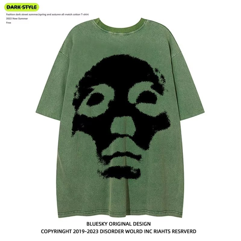 Áo Thun Nam Tay Ngắn In Hình Đầu Lâu Phong Cách Retro Cá Tính