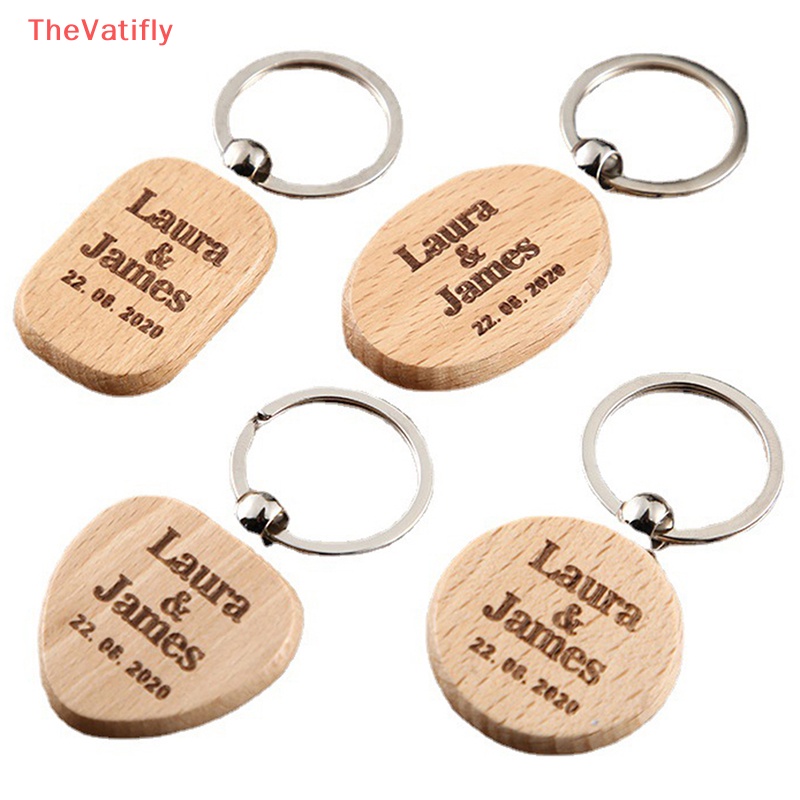 [Thevalifly] Móc Khóa Bằng Gỗ Sồi Cứng Khắc Họa Tiết Hình Học Rỗng