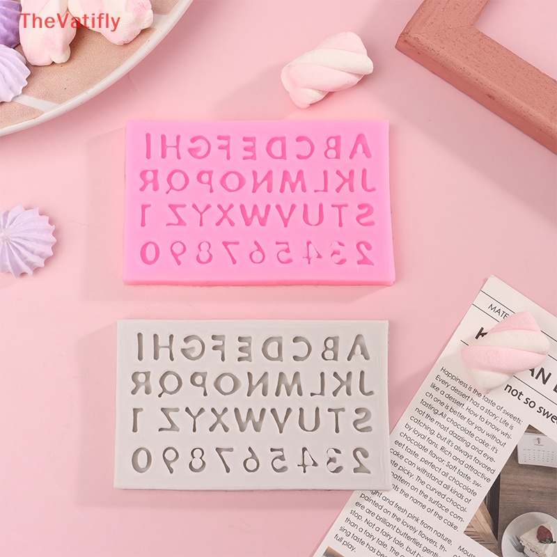 [Thevalifly] 1 Cái Khuôn Silicone Làm Kẹo Đường Trang Trí Bánh Kem DIY Hình Chữ Cái