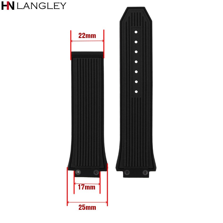 HUBLOT Vòng Tay Cao Su Silicon Mềm Chống Thấm Nước Có Khóa Logo 22mm 17 * 25mm