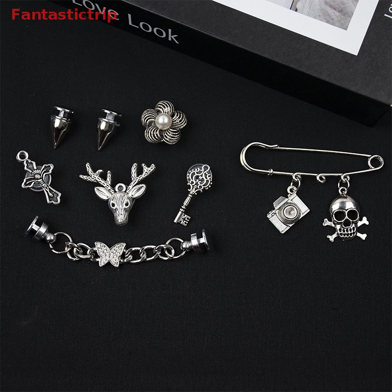 [Fantastictrip] 1 Cặp Giày Croc Có Thể Tháo Rời Phong Cách Punk Cho Trẻ Em DIY Mới