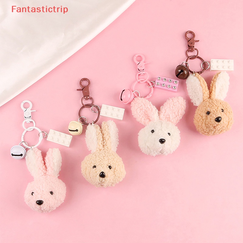 [Fantastictrip] Móc Khóa Thỏ Bông Tai To Dễ Thương Trang Trí Ba Lô / Ô Tô
