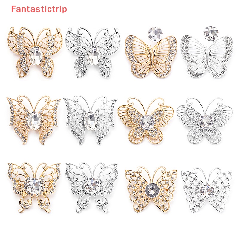 Cài Áo Hình Bướm Đính Đá Bằng Hợp Kim Thời Trang Mới