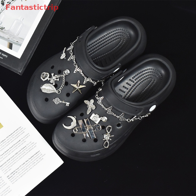 [Fantastictrip] 1 Cặp Giày Croc Có Thể Tháo Rời Phong Cách Punk Cho Trẻ Em DIY Mới