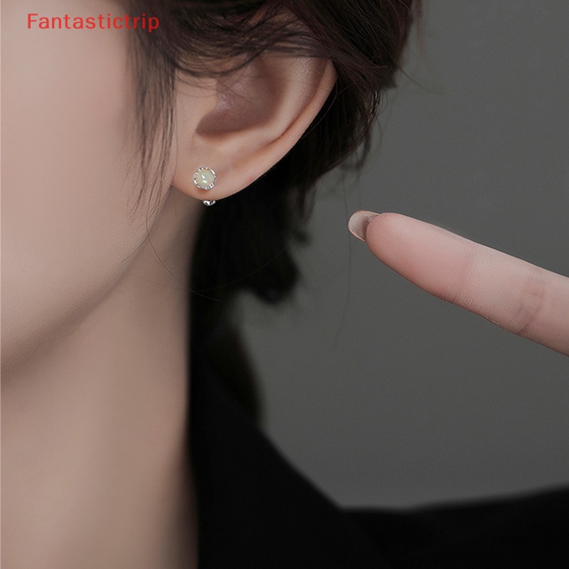 1 Đôi Khuyên Tai Ngọc Bích Xoắn Ốc Thời Trang Dành Cho Nữ