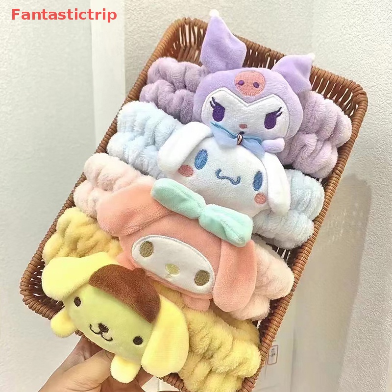 Băng Đô Cài Tóc Hình Cinnamoroll My Melody Kuromi Plushie Thắt Nơ Dễ Thương