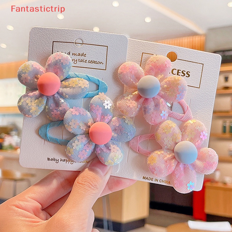 Set 2 Kẹp Tóc Hoa Vải Dễ Thương Cho Bé Gái