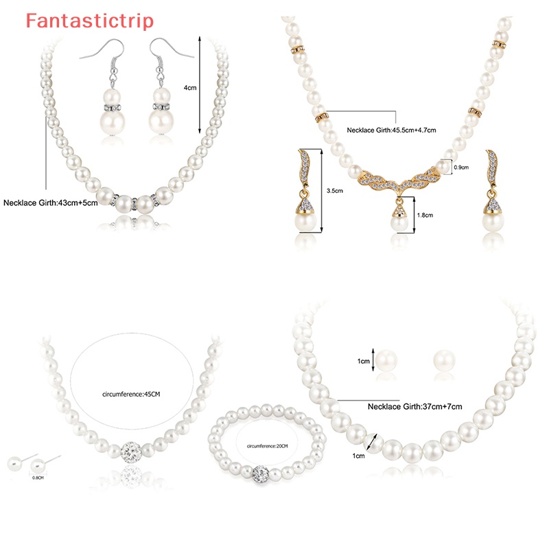 Bộ Trang Sức Gồm Vòng cổ / Bông Tai / Vòng Tay Đính Ngọc Trai Thời Trang Dành Cho Nữ Mới