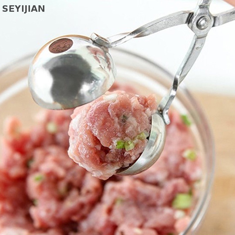 Khuôn Làm Thịt Viên / Kem Viên Bằng Thép Không Gỉ Có Lỗ Tiện Dụng Cho Nhà Bếp