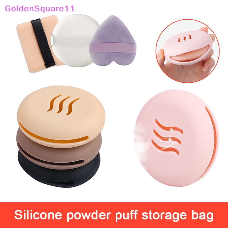 Hộp Đựng Mút Trang Điểm Bằng Silicon Màu Vàng Kim