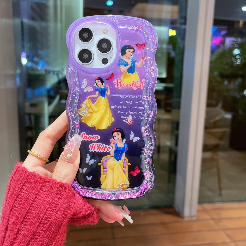 Ốp Điện Thoại TPU Dẻo Họa Tiết Bạch Tuyết Có Nước Kim Tuyến Lấp Lánh Cho iPhone 12 13 14 Pro Max