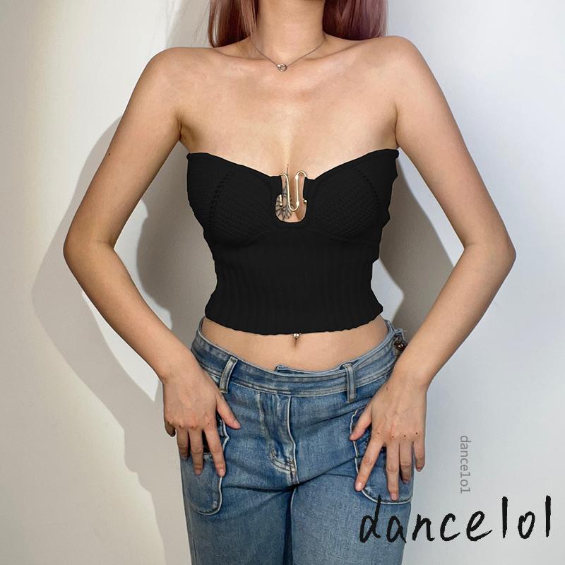 Áo Dệt Kim Quấn Ngực Màu Trơn 1O1 Dành Cho Nữ