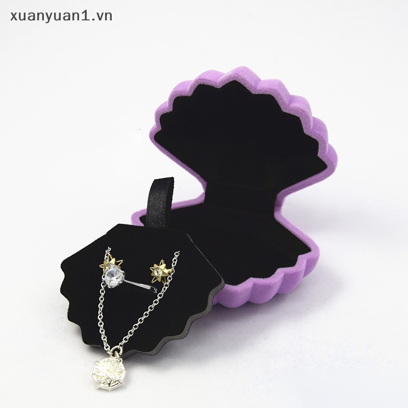 Hộp Đựng Trang Sức Bằng Nhung Hình Vỏ Sò Dễ Thương