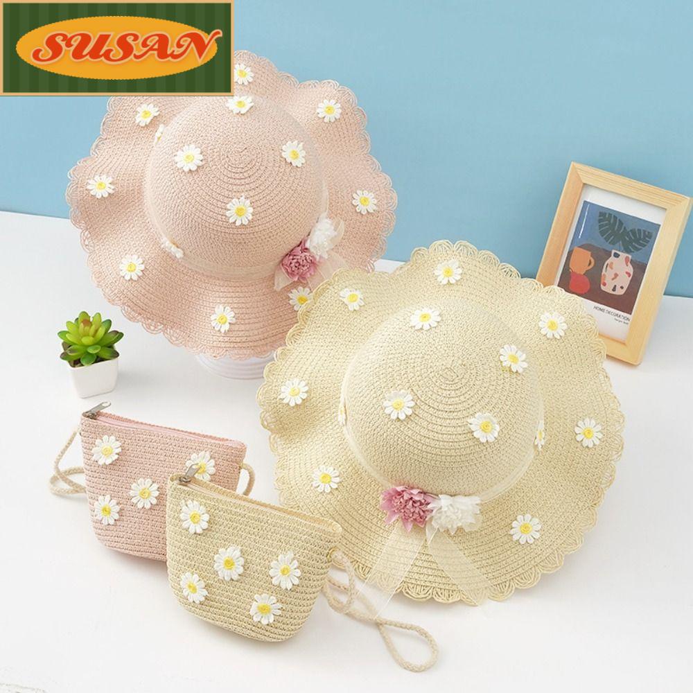 Mũ Tai Bèo Rộng Vành Thời Trang Đi Biển Mùa Hè Cho Bé 2-8 Tuổi