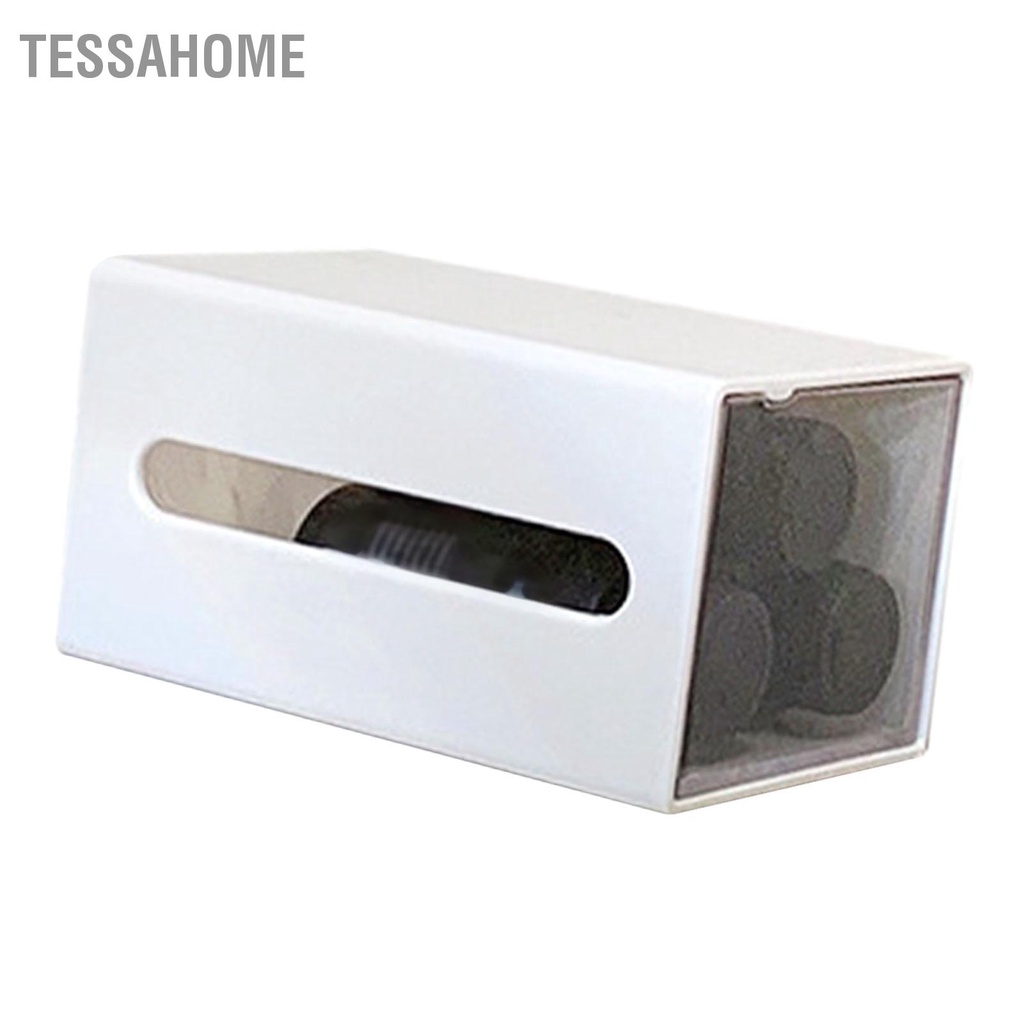 TessaHome Treo Tường Ngăn Kéo Hộp Bảo Quản Đấm Nhựa Miễn Phí Lưu Trữ Cho Tăm Bông Kẹp Tóc Phòng Tắm