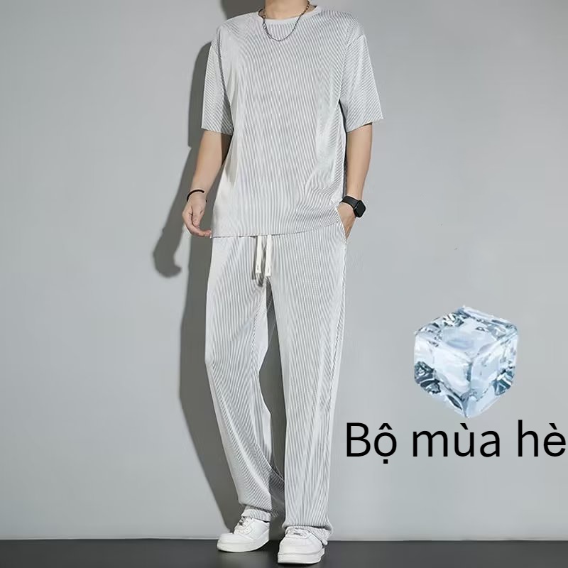 Set Đồ Thể Thao Mùa Hè Gồm Áo Thun Mỏng Cỡ Lớn + Quần Dài Cho Nam đồ bộ nam mùa hè bộ hè nam set đồ nam đồ bộ nam mặc nhà