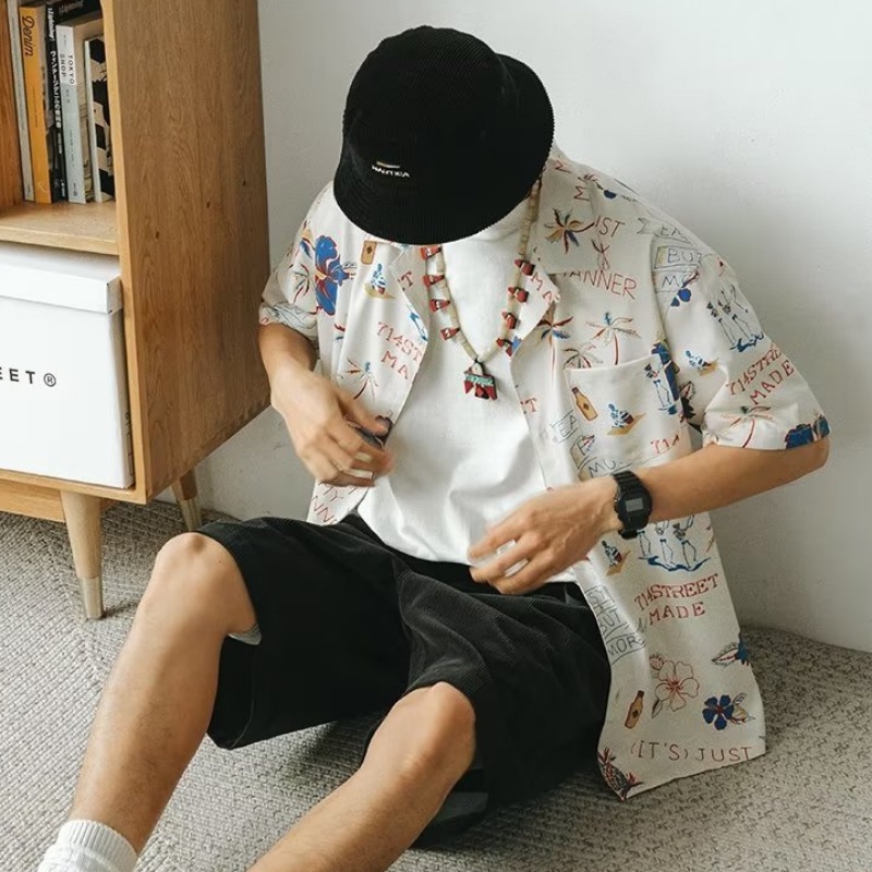 Áo Sơ Mi Tay Ngắn In Họa Tiết Hoa Phong Cách Hawaii Thời Trang Đi Biển Mùa Hè Cho Nam Và Nữ