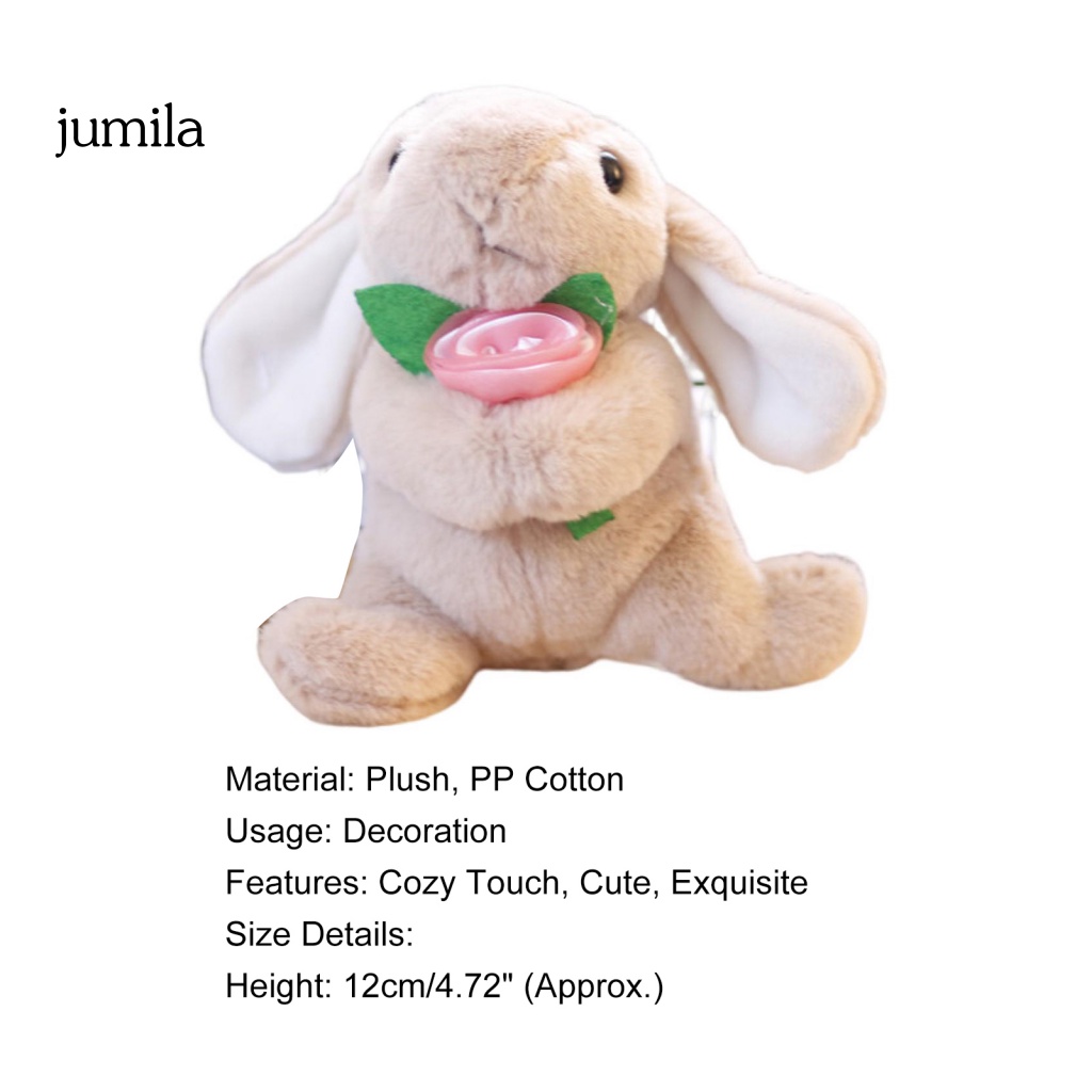 Móc Khóa Thỏ Nhồi Bông Siêu Nhẹ Mềm Mại 12cm