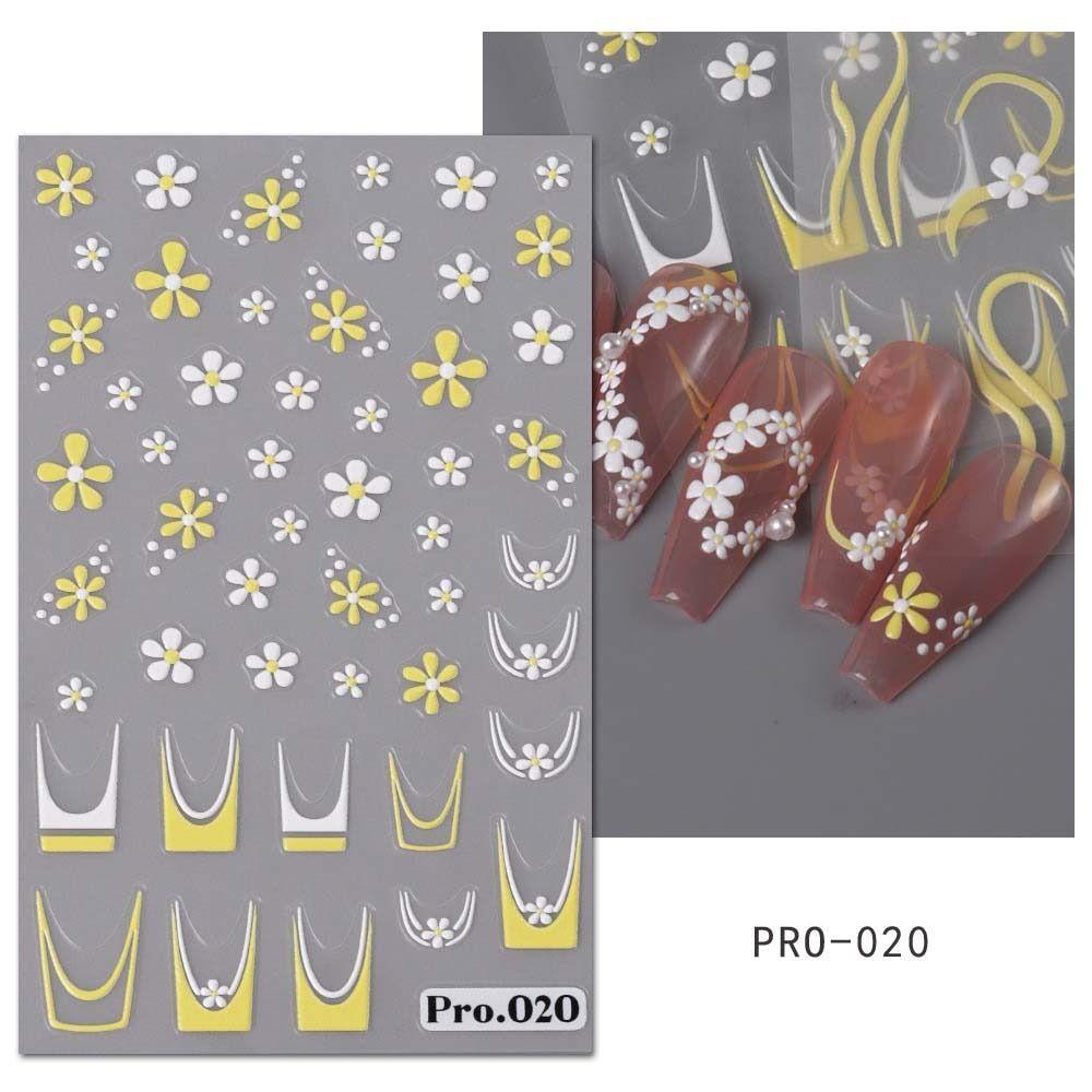 Miếng Dán Trang Trí Móng Tay Họa Tiết Hoa / Bướm / Dâu Tây Nhiều Màu Xinh Xắn