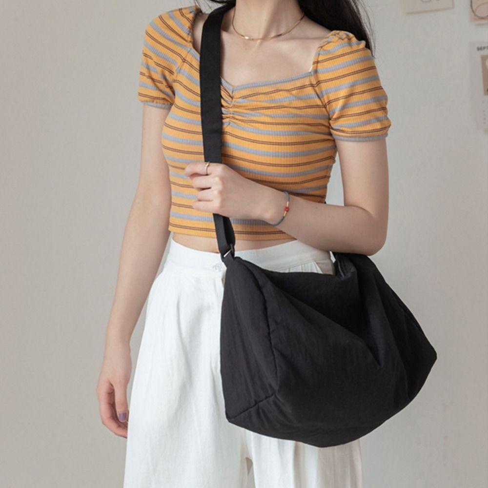Túi Đeo Chéo Bằng Vải Nylon Mềm Sức Chứa Lớn Cho Học Sinh