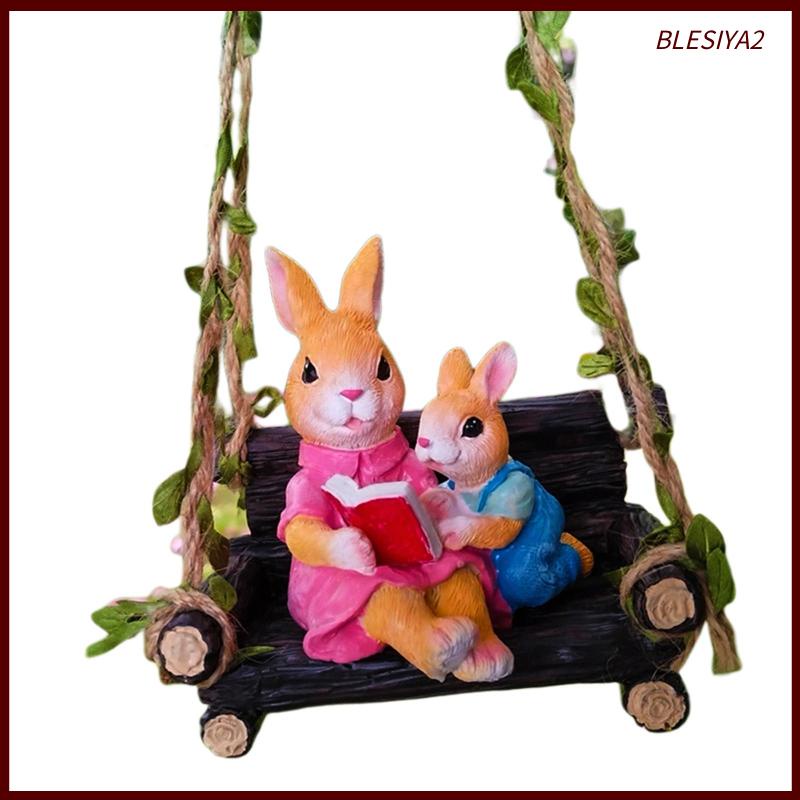 [Blesiya2] Tượng Thỏ Con Bằng Nhựa Resin Trang Trí Sân Vườn