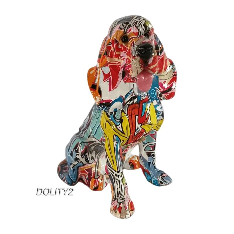Mô Hình Tượng Cún Graffiti Nhiều Màu Sắc Trang Trí Nhà Cửa [Dolity2]