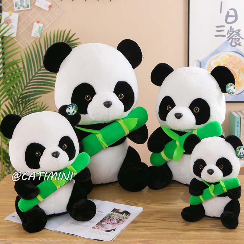 CATIMINI Gối Ôm Hình Gấu Trúc Bằng Nhung Dễ Thương Xinh Xắn