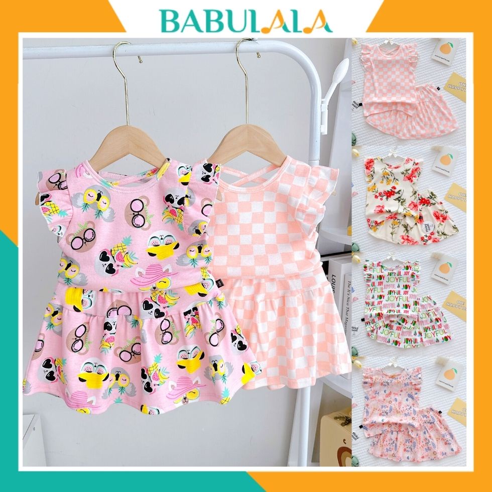 Đồ Bộ Bé Gái MINKY MOM Chính Hãng Vải COTTON BORIP Chân Váy Có Lớp Lót Bé Mặc Thoải Mái Đáng Yêu 8-20kg - Babulala
