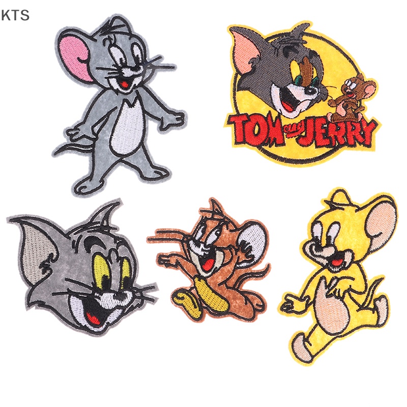 1 Sticker Ủi Thêu Hình Mèo Hoạt Hình