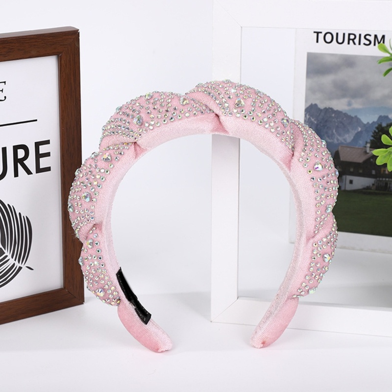 Băng Đô Cài Tóc Bản Rộng Lấp Lánh Thanh Lịch Cho Nữ