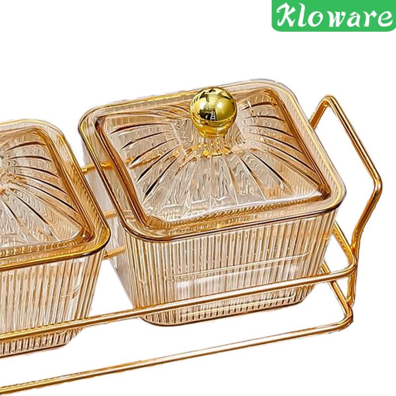 Đĩa Phục Vụ Tráng Miệng Chia Ngăn Sáng Tạo Kèm Hộp Đựng