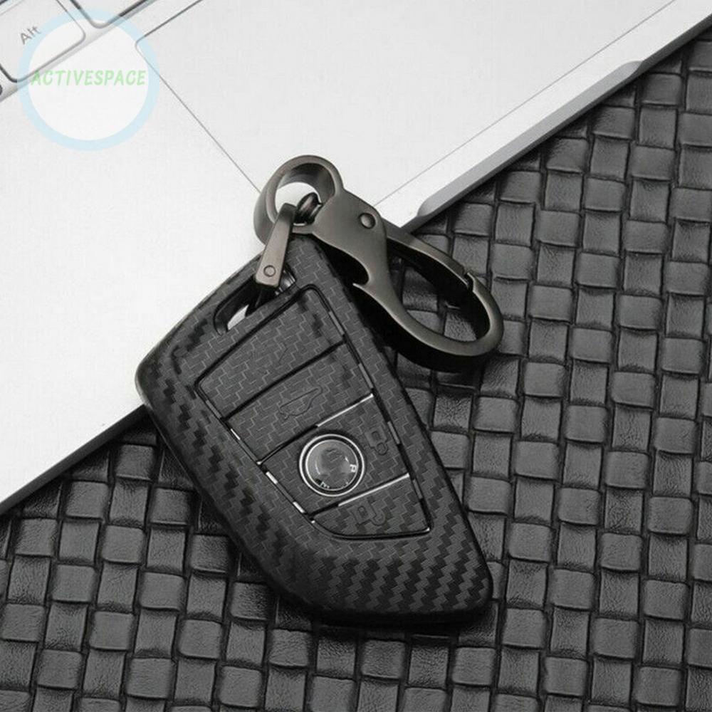 Key Bag Car Remote Kits ABS Carbon Fiber Case Cover Keychain Remote X1 X2【BMW】