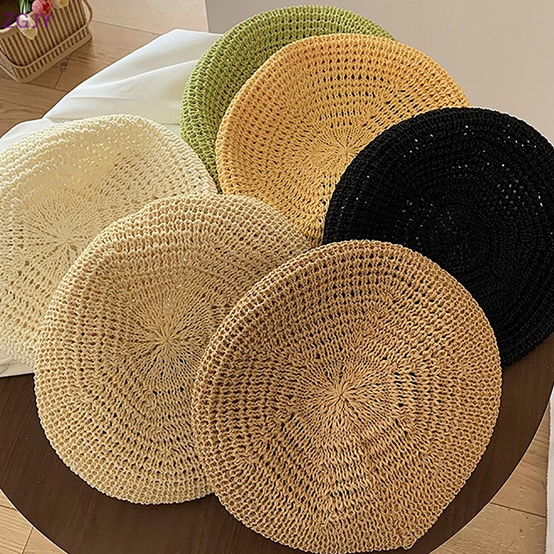 Zgjy Ins Mũ Nồi Màu Trơn Kiểu Họa Sĩ Vintage Thời Trang Xuân Hè Dành Cho Nam Nữ Mới