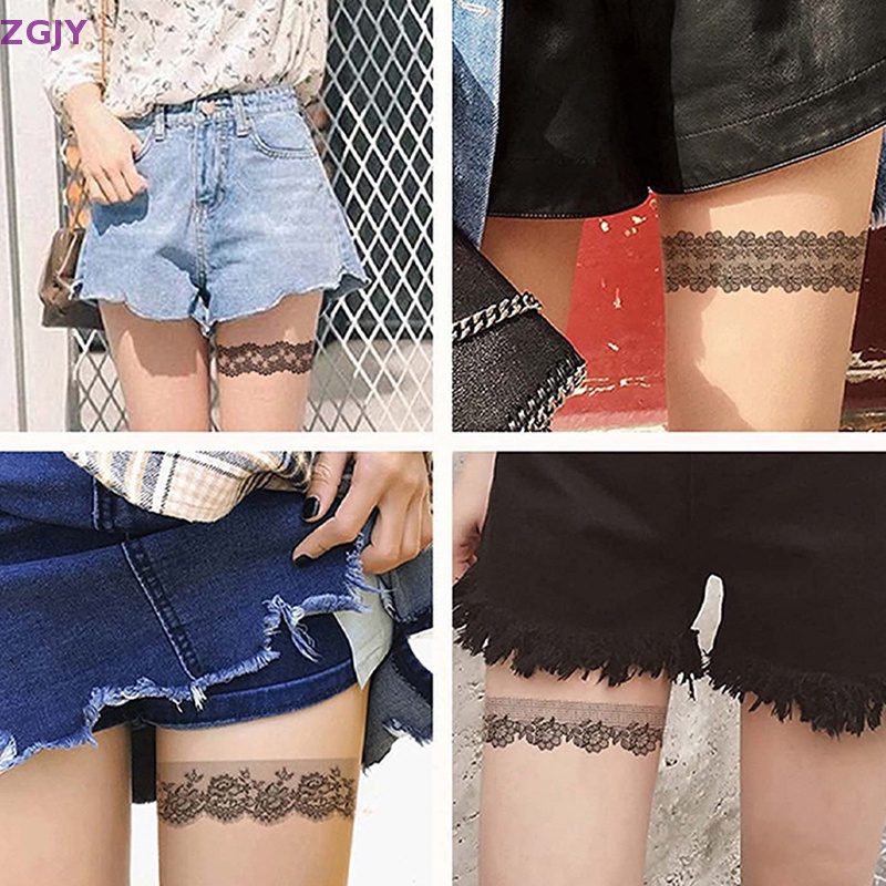 1 Tấm Hình Xăm Dán Tạm Thời Chống Nước Họa Tiết Ren Đen Gợi Cảm Cho Nữ Mới