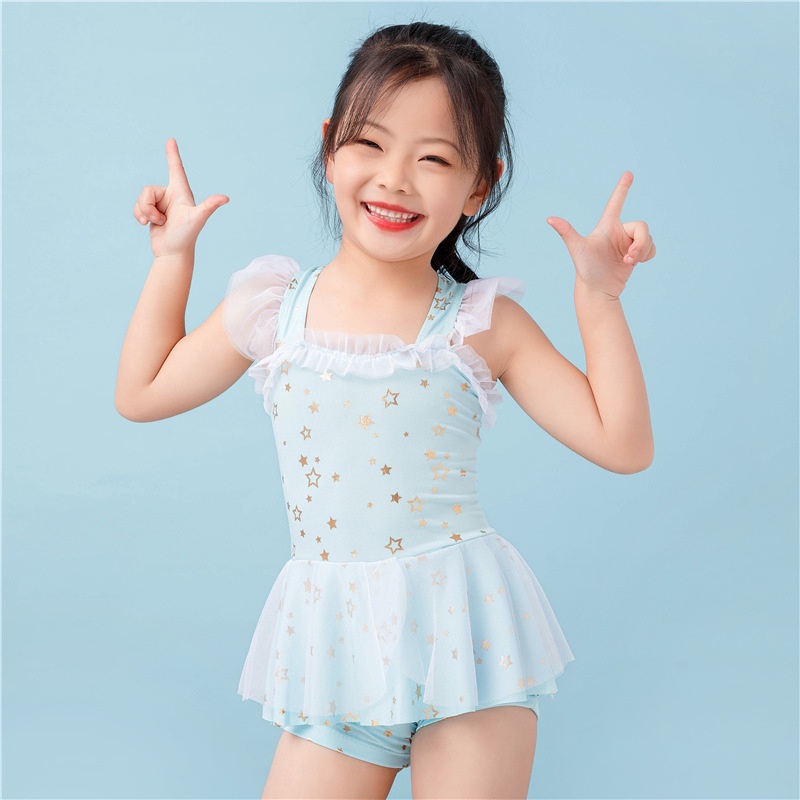 Bộ Đồ Bơi Một Mảnh Chống Nắng Kiểu Công Chúa Dễ Thương Cho Bé Gái
