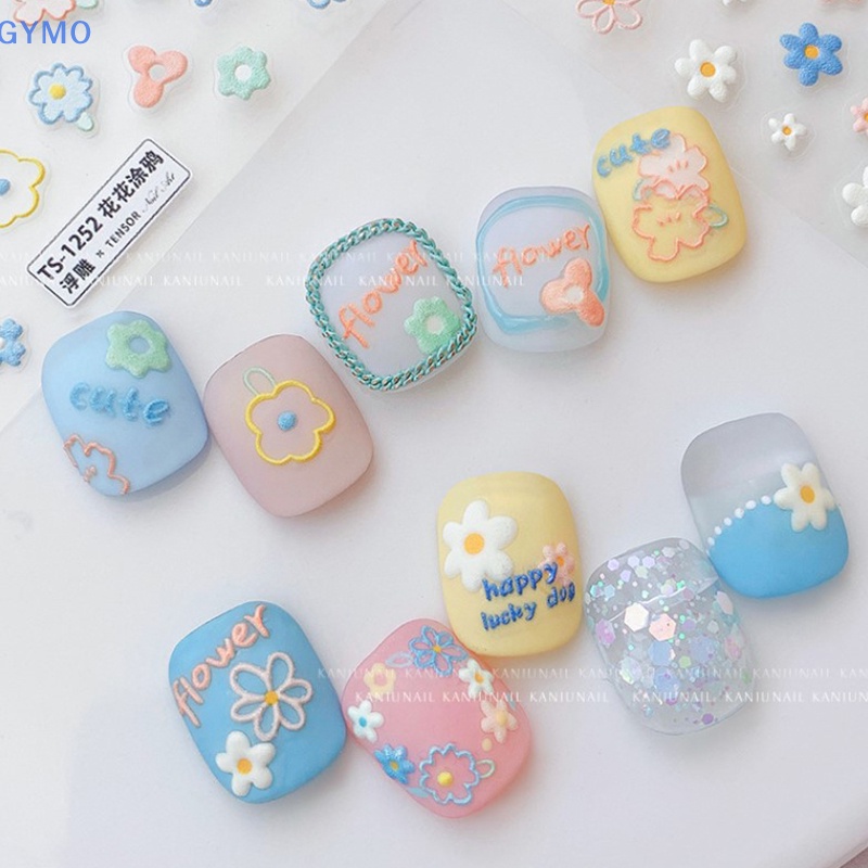 Miếng Dán Trang Trí Móng Tay Hình Hoa Hướng Dương 3D