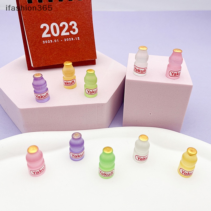 Set 2 Bình Nước Mini Bằng Nhựa Resin Màu Dạ Quang Gắn Bảng Điều Khiển Xe Hơi Đồ Chơi Ifashion ifashion365