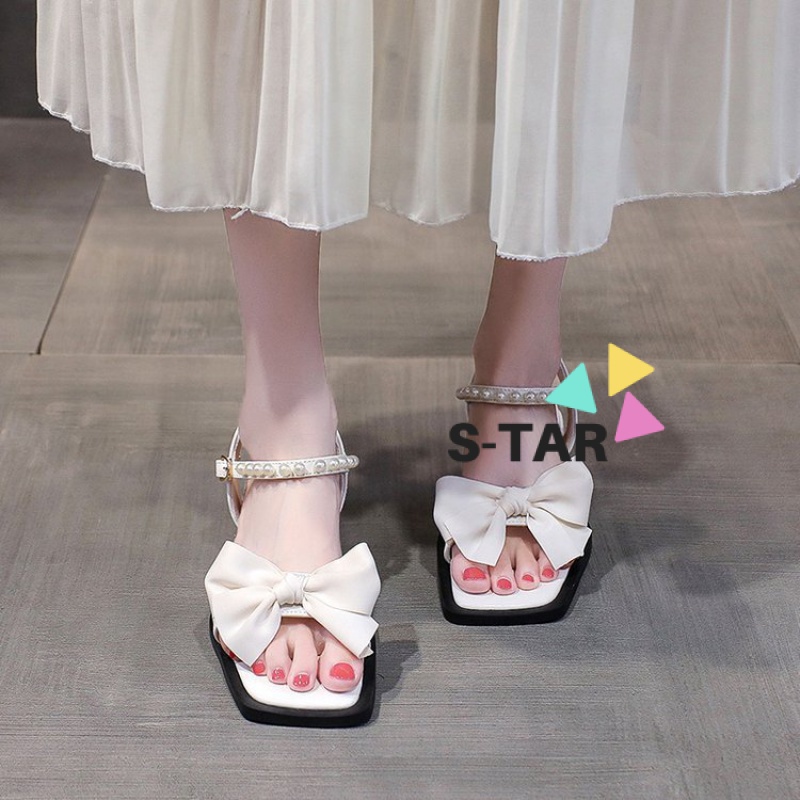 Sandal Quai Chéo Hai Quai Trong Suốt Thời Trang Mùa Hè 2023 Cho Nữ