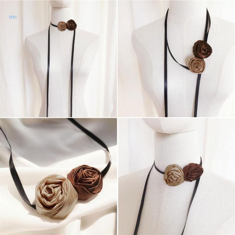 Vòng Cổ Choker Họa Tiết Hoa Hồng Handmade Thời Trang Mùa Hè Cho Nữ