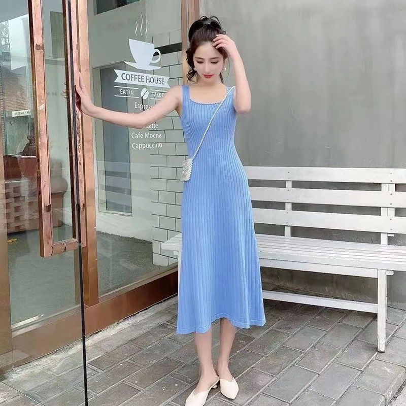 IELGY Đầm Midi Dệt Kim Mỏng Ôm Dáng Phong Cách Cổ Điển Thời Trang Cho Nữ